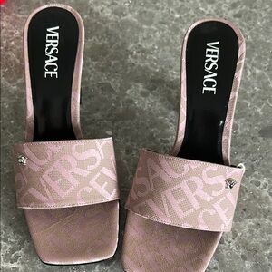 Versace Women's Pink Slide Sandals